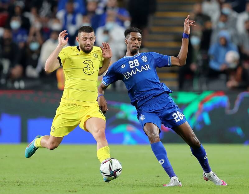 Mohammed Kanno – 8. Important at defensive set pieces, and made brave blocks from Ziyech and Mount. Hit a shot from range just over as Hilal threatened a fightback. Chris Whiteoak / The National