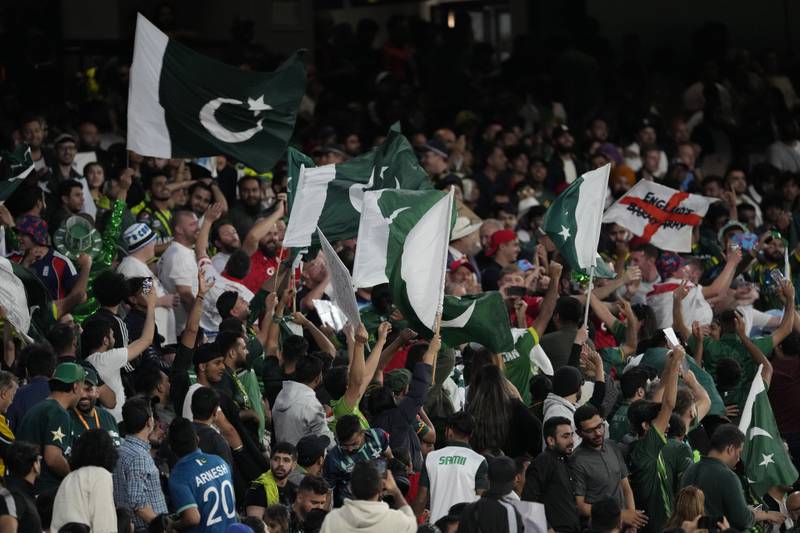 Pakistan and England supporters at the Melbourne Cricket Ground. AP 