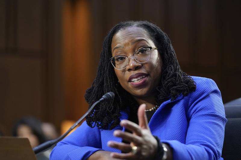Supreme Court nominee Ketanji Brown Jackson speaks during her Senate Judiciary Committee confirmation hearing on Capitol Hill in Washington on March 23, 2022. AP
