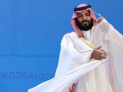 FILE - In this file photo dated Friday, Nov. 30, 2018, Saudi Arabia's Crown Prince Mohammed bin Salman adjusts his robe as leaders gather for the group at the G20 Leader's Summit at the Costa Salguero Center in Buenos Aires, Argentina. Saudi Arabiaâ€™s Royal Court reported Wednesday Jan 30, 2019, an anti-corruption sweep headed by Crown Prince Mohammed bin Salman, that saw top Saudi princes, businessmen and officials detained, has concluded after netting 400 billion Saudi riyals ($106.6 billion) for the government and has helped cement the crown princeâ€™s grip on power. (AP Photo/Ricardo Mazalan, FILE)