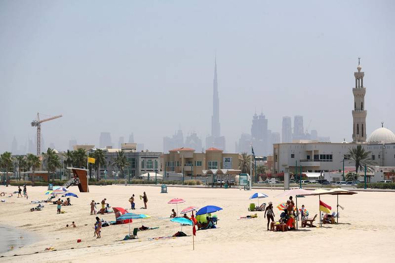 Dubai, United Arab Emirates - Reporter: N/A: News. A public beach in Jumeriah as beaches in Dubai re open. Friday, May 29th, 2020. Dubai. Chris Whiteoak / The National