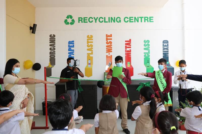 Pupils take part in a recycling initiative. Photo: Gems Millennium School