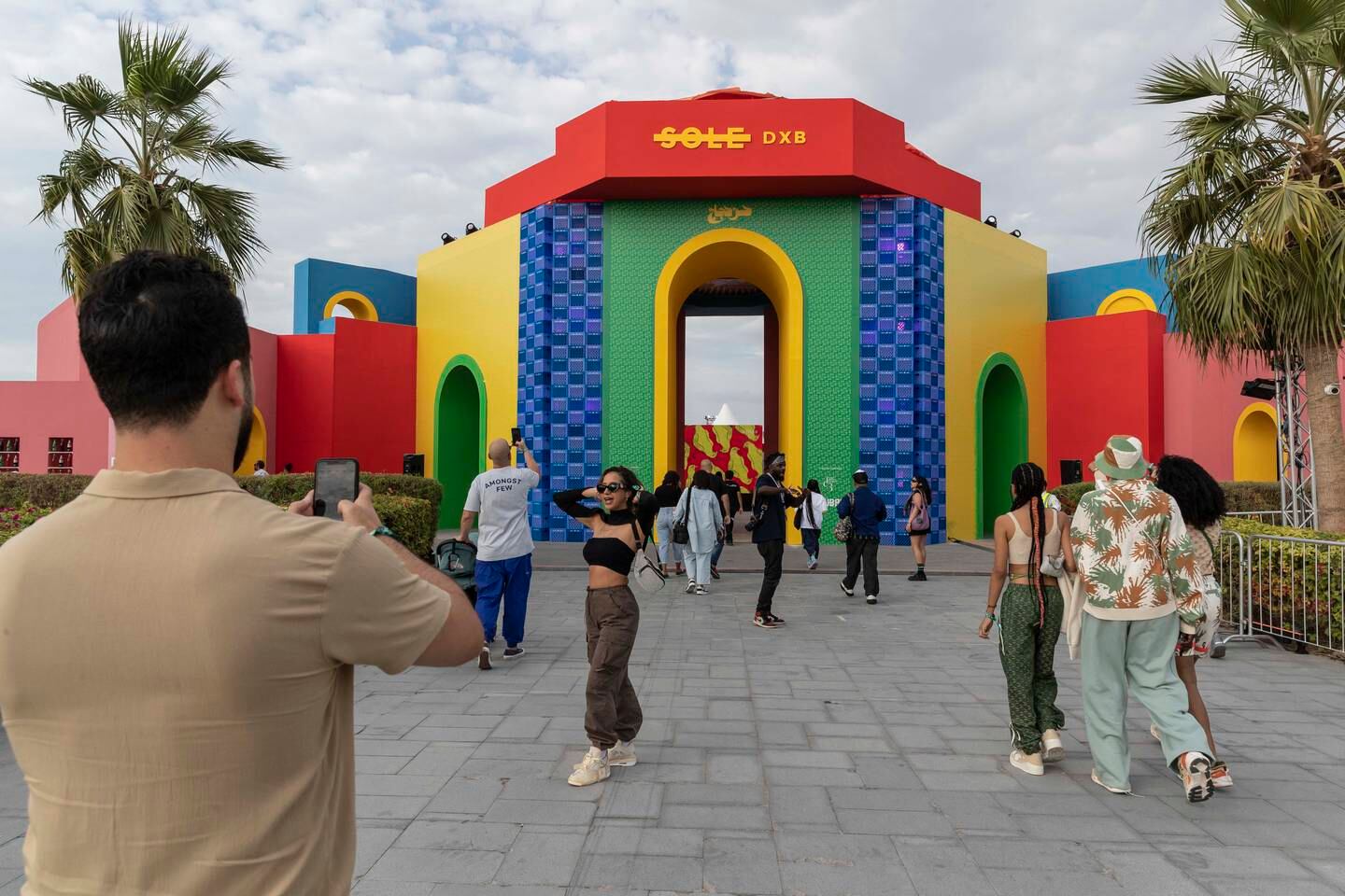 The main entry gate to Sole DXB Event at Dubai Design District. Antonie Robertson / The National


