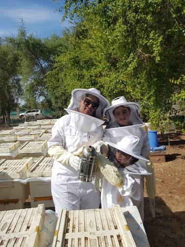 Farah Addel-jaber, (L), adopted a beehive through the 'My Hive' programme. Courtesy: Farah Addel-jaber 