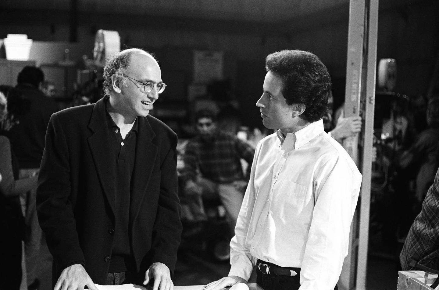 SEINFELD -- "The Pilot: Part 1 & 2" Episode 23&24 -- Pictured: (l-r) Larry David, Jerry Seinfeld as Himself  (Photo by Chris Haston/NBCU Photo Bank/NBCUniversal via Getty Images via Getty Images)
