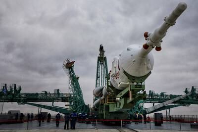 A Soyuz-2.1a is readied for launch. Nasa has announced that it will resume flights to the International Space Station with Russia.