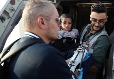 Injured children from Gaza arrive in the UAE 