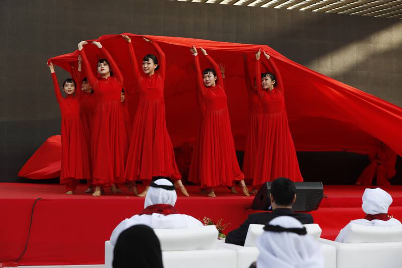 A performance by Chinese citizens during a New Year celebration this month at Expo City Dubai. Ruel Pableo for The National
