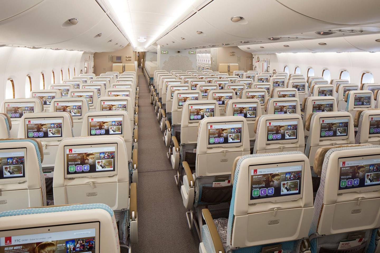 Emirates' Premium Economy seats come with the largest entertainment screens in the class of travel, but the airline has also upgraded its Economy cabin so that all passengers have a 13.3-inch personal screen