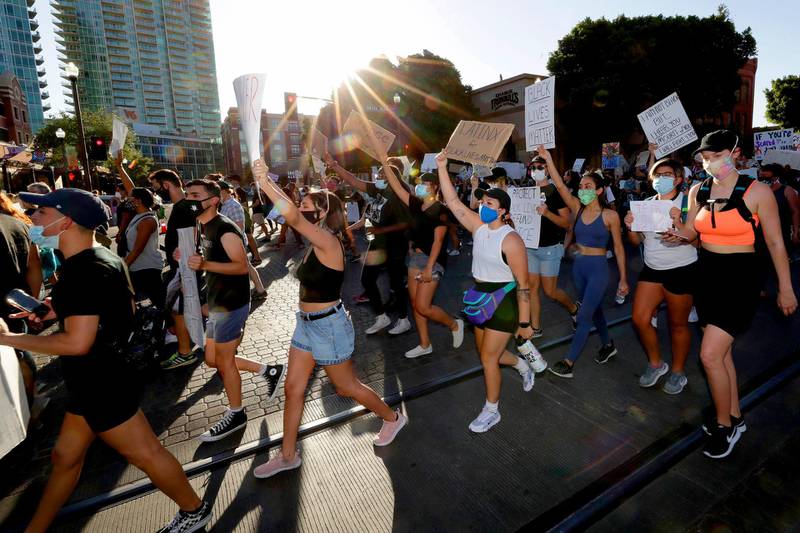 Protesters rally in Tempe, Arizona. AP Photo