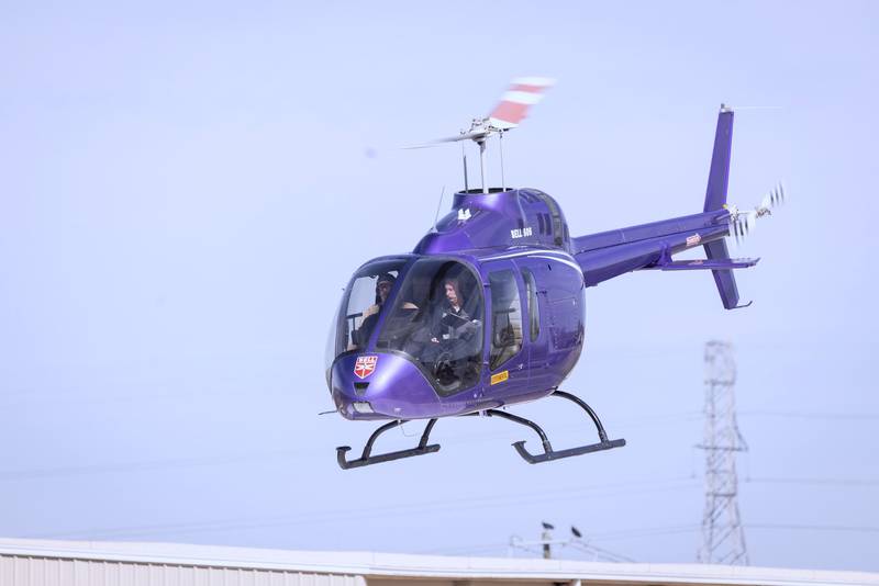 The Bell 505 has become the first single-engine helicopter to fly using SAF. Photo: Bell