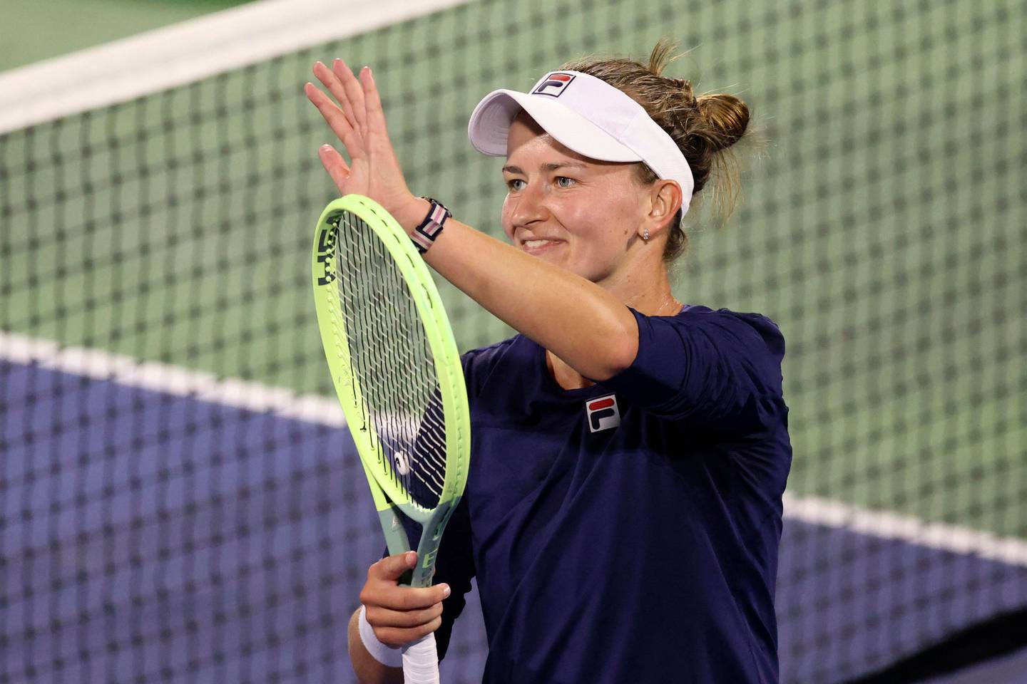Barbora Krejcikova schlug Jessica Pegula und erreichte das Finale der Dubai Duty Free Tennis Championships.  AFP