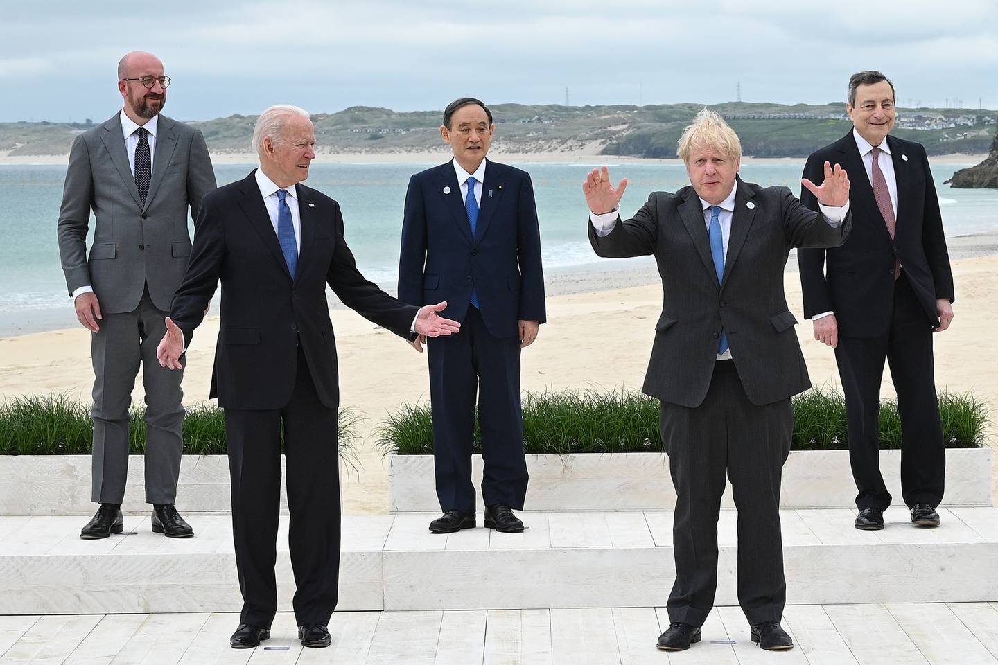 Boris Johnson hosts leaders at the G7 Summit in Carbis Bay, Cornwall, in 2021. Getty Images