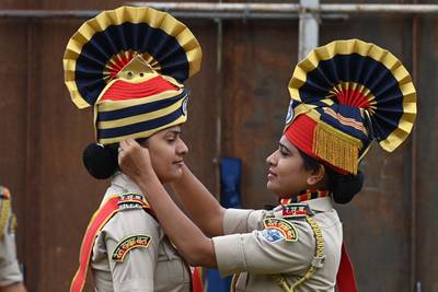 Preparations for the big day in Hyderabad. AFP