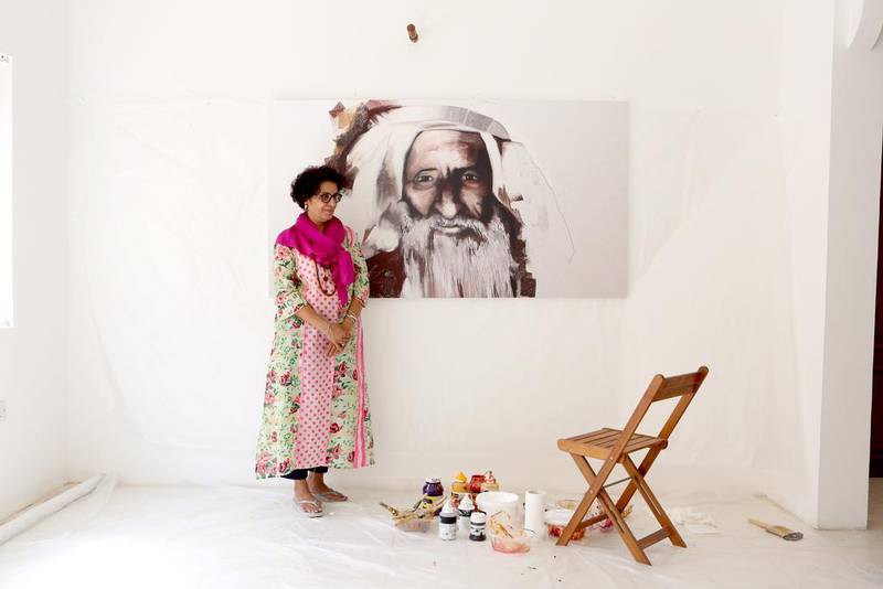 Fatma Lootah in her studio in Dubai's Al Fahidi Historical Neighbourhood. CREDIT: Fatma Lootah/Abu Dhabi Festival