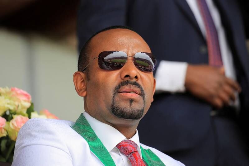 Ethiopian Prime Minister Abiy Ahmed at a campaign event ahead of Ethiopia's parliamentary and regional elections scheduled last year. Reuters