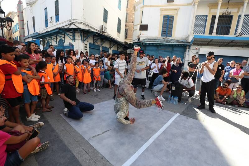 Organisers of the festival in Tunis say groups such as Cypher create ‘by engaging with the city and its inhabitants’.