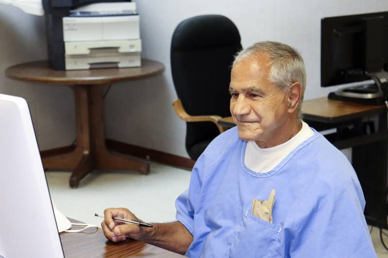 Sirhan Sirhan at a parole hearing on August 27, 2021, in San Diego. California Department of Corrections and Rehabilitation via AP