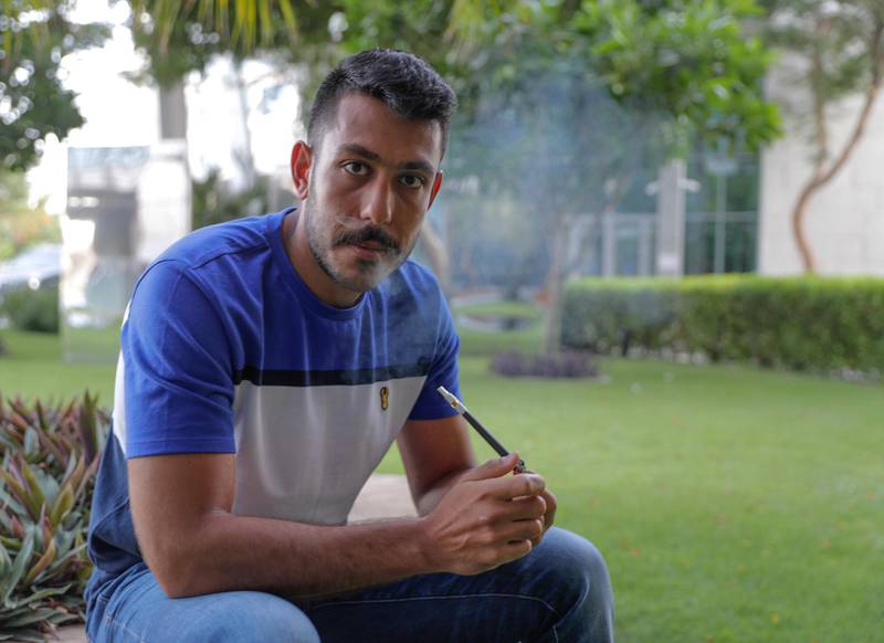 Abu Dhabi, United Arab Emirates, June 26, 2019.   Medwakh smoker, Rami Sayouzi .Victor Besa/The NationalSection:  NAReporter:  Haneen Dajani