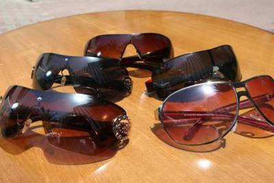 ABU DHABI. 22nd June. 2009 . A selection of fake sunglasses. FOR NATIONAL NEWS. Stephen Lock  /  The National *** Local Caption ***  SL-sunglasses-009.jpgna24ju-sunglasses.jpg