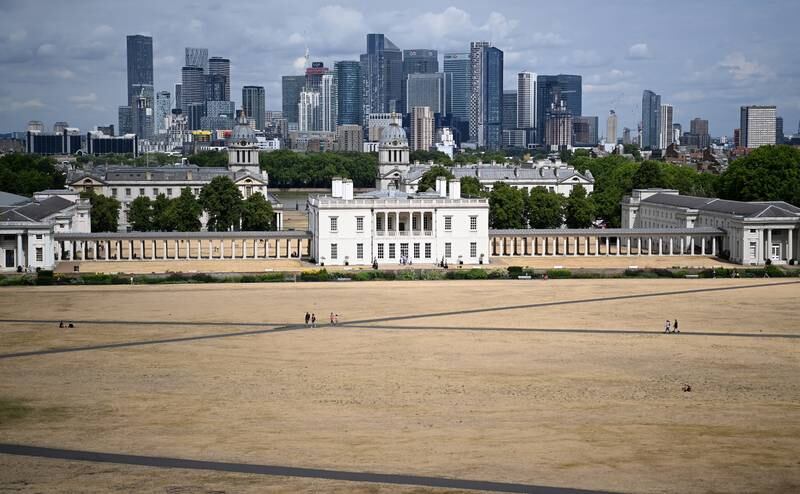The parched grass lands of Greenwich Park in London. The country is facing its driest summer since 1976. EPA