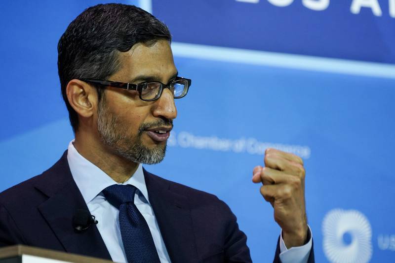 Sundar Pichai, chief executive of Google parent Alphabet, said the company's 'search for answers will drive extraordinary technology progress over the next 25 years'. Bloomberg