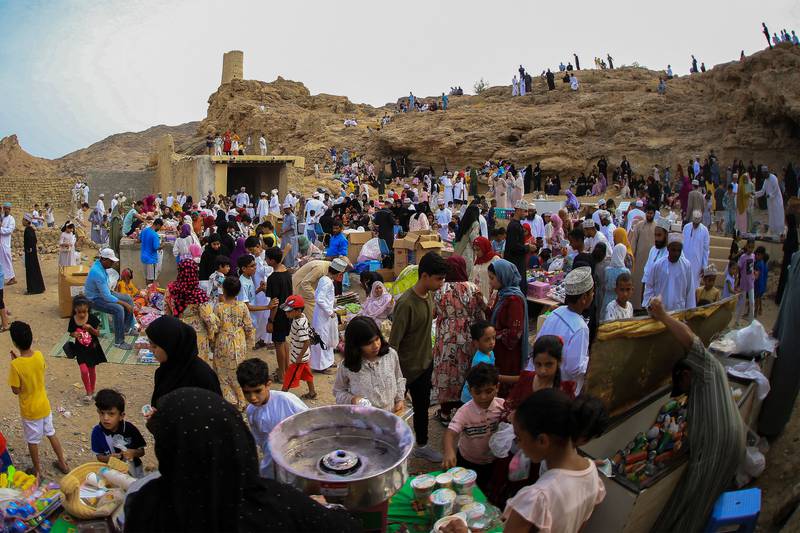 People celebrate Eid Al Adha, the festival of sacrifice, in the city of Fanja, Oman. All photos: AFP
