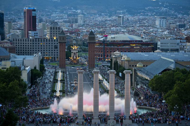 The Magic Fountain of Montjuic was built for the Barcelona Great Universal Exhibition in 1929.  Getty Images