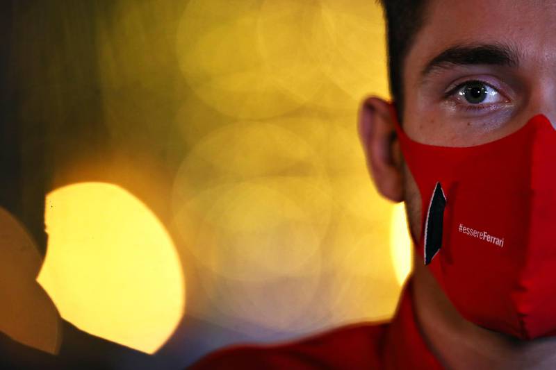 Ferrari driver Charles Leclerc talks to the media in the Paddock ahead of the F1 Grand Prix of Sakhir at Bahrain International Circuit in Bahrain. Getty Images