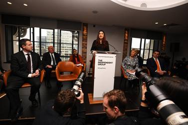 Labour MP Luciana Bergerannounces her resignation from the Labour Party at a press conference in London. Getty Images