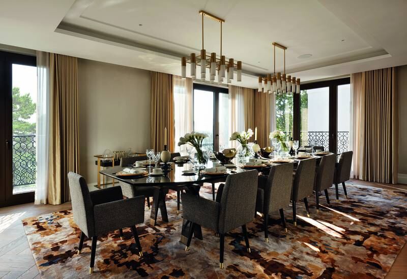 A dining room in the Singer Suite.