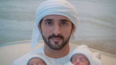 An image that illustrates this article Sheikh Hamdan celebrates the first birthday of twins Shaikha and Rashid