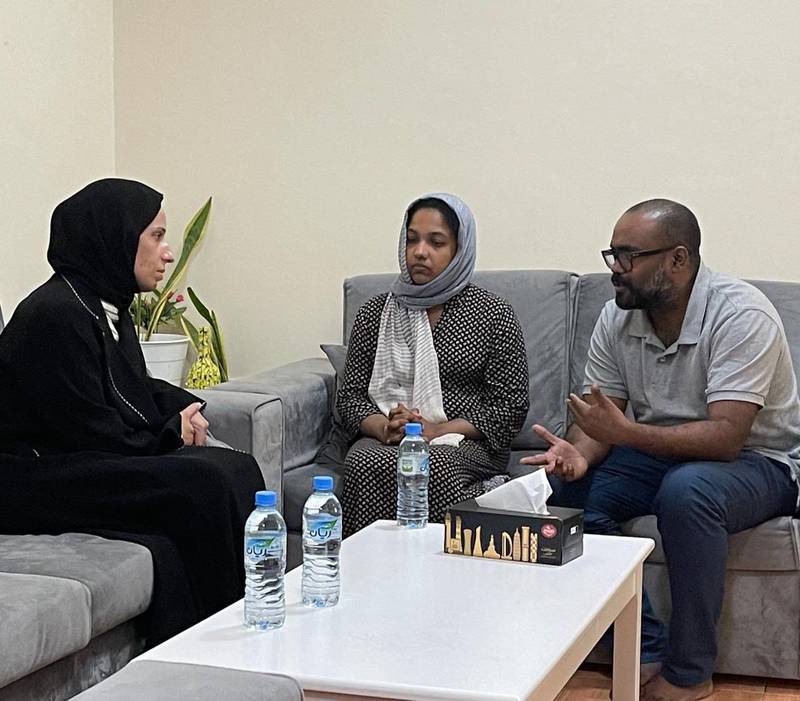 Minister of Education Buthaina Al-Nuaimi on Monday paid her condolences to the parents, Abilash Chacko and Soumya. Photo: Marsal Qatar