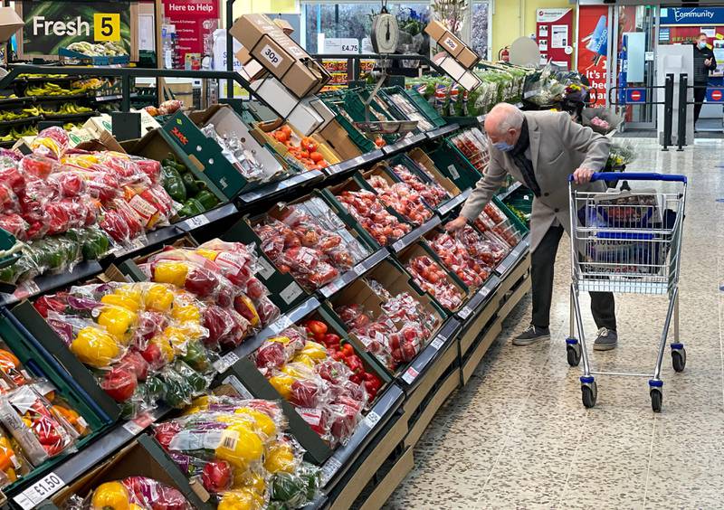 A Tesco supermarket in east London in January 2022. AFP