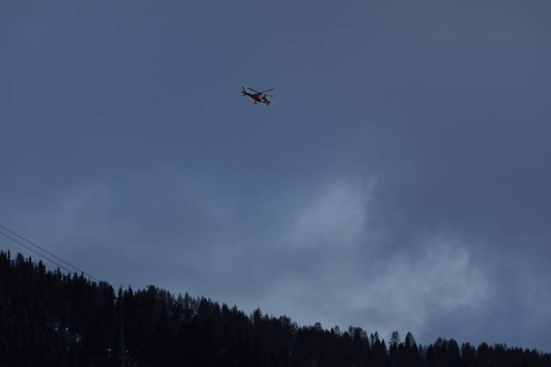 A Rega helicopter of the Swiss Air-Rescue service flies ahead. Bloomberg