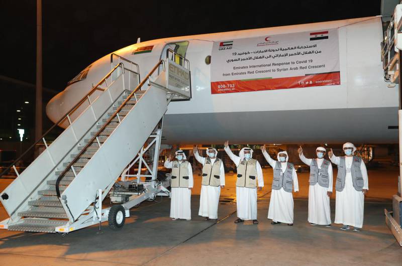 Damascus received the second batch of medical aid sent by the UAE to help reduce the spread of the COVID-19 pandemic and support the Syrian medical sector in coordination with the Syrian Arab Red Crescent on September 4, 2020. Wam