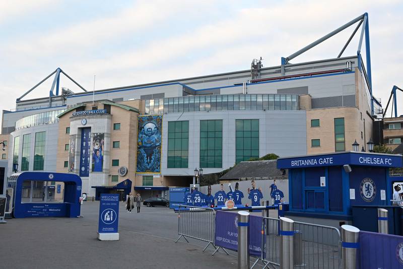 Chelsea's stadium Stamford Bridge was quiet on the day Russian owner Roman Abramovich was  hit with a UK assets freeze. AFP
