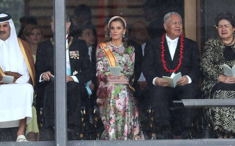 Queen Letizia of Spain attends the Enthronement Ceremony of Emperor Naruhito at the Imperial Palace on October 22, 2019 in Tokyo, Japan. Getty Images