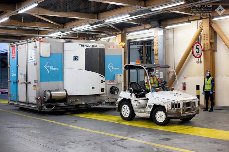 First batch of Pfizer-BioNTech's COVID-19 vaccines arrive in Dubai. Courtesy Dubai Media Office