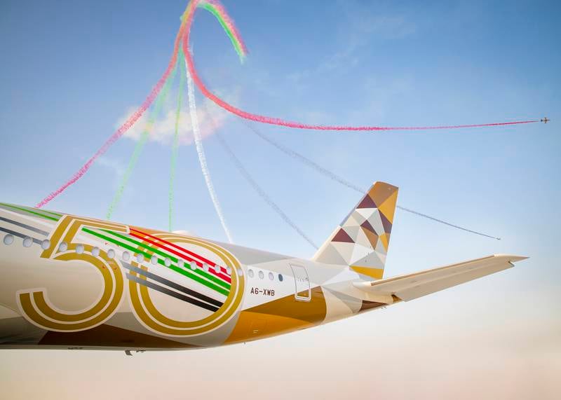 The new UAE50 livery to mark the Golden Jubilee.