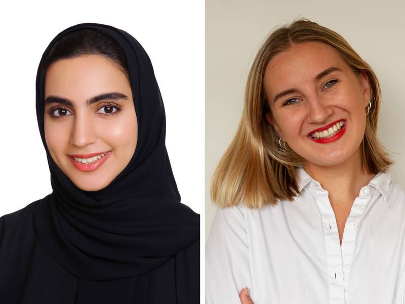 Sara Fekri and Guste Gurcinaite have been awarded the Rhodes Scholarship to study at the University of Oxford. Photo: Rhodes Scholarship for the UAE
