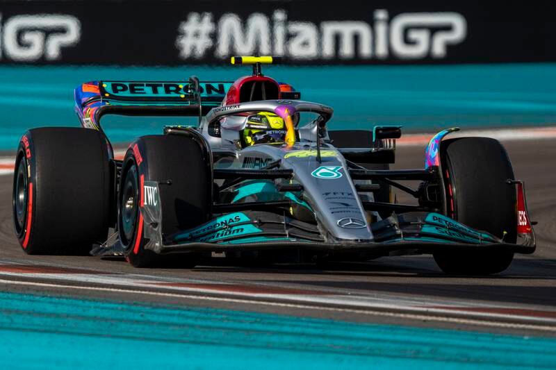 Lewis Hamilton in action during the second practice session for the Formula One Grand Prix of Miami. EPA