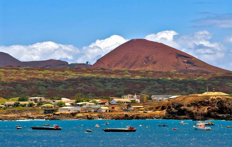 HY20A4 Picture of Georgetown the main town on Ascension Island at the African West Coast.