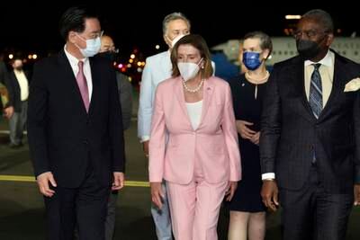 Ms Pelosi is the highest-ranking US official to visit the island in 25 years. Taiwan Ministry of Foreign Affairs / AP