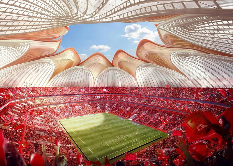A rendering of Guangzhou Evergrande's new football stadium. Reuters