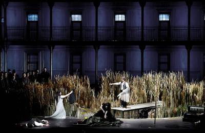 A dress rehearsal of Lohengrin at La Scala in Milan, Italy. The choice of a Wagner rather than a Verdi opera to open its season this year was an affront to some Italians. Monika Rittershaus, La Scala / AP Photo