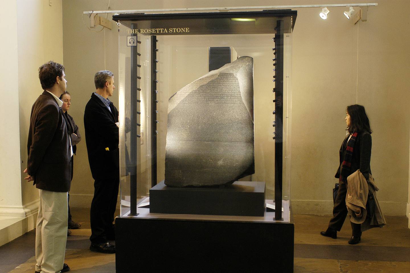 The Rosetta Stone in the British Museum in London. Getty Images