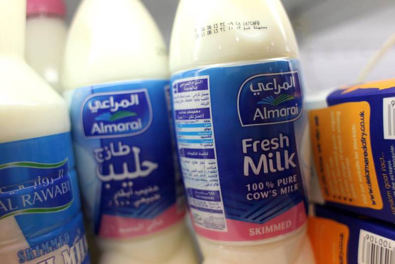 Almarai, the biggest dairy producer in the Arabian Gulf region, reported a 4.3 per cent drop in its fourth-quarter net income as revenues fell on the back of declining sales in regional markets. Sammy Dallal / The National