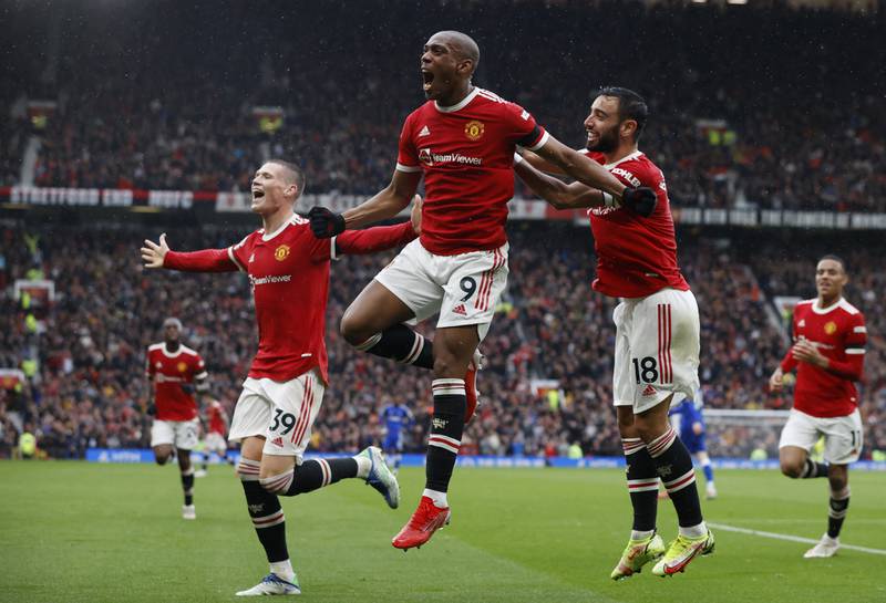 Anthony Martial - 7: Surprise start. Rose to meet a Bissaka header after five minutes but couldn’t get it on target. Needed a breakthrough after poor form, but got it when he swept in the opening goal after 42 for his first goal in 17 games. Rolled a ball into Everton possession as a 50th minute attack broke down. Got on the ball a lot. Cheered off pitch. Reuters