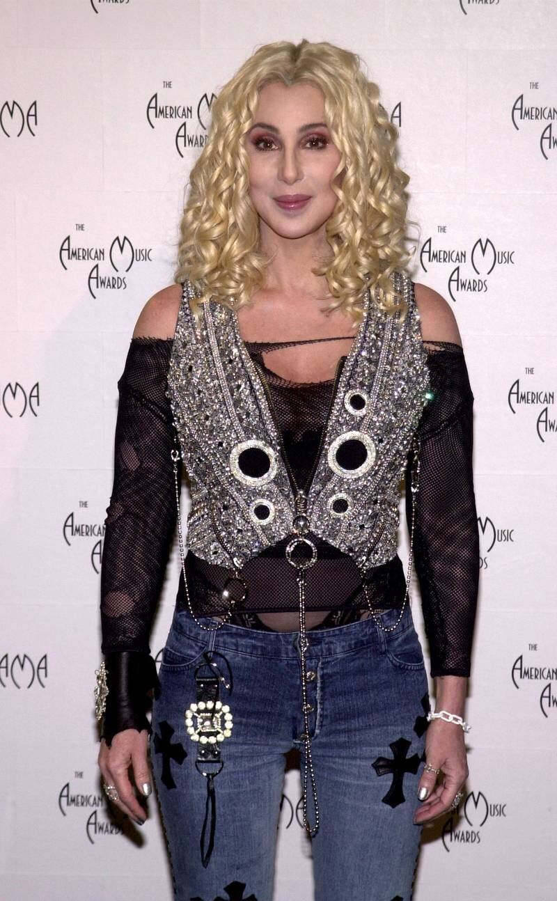 399369 145: Singer Cher poses backstage during the 29th Annual American Music Awards at the Shrine Auditorium January 9, 2002 in Los Angeles, CA. (Photo by Brian Pobuda/Getty Images)